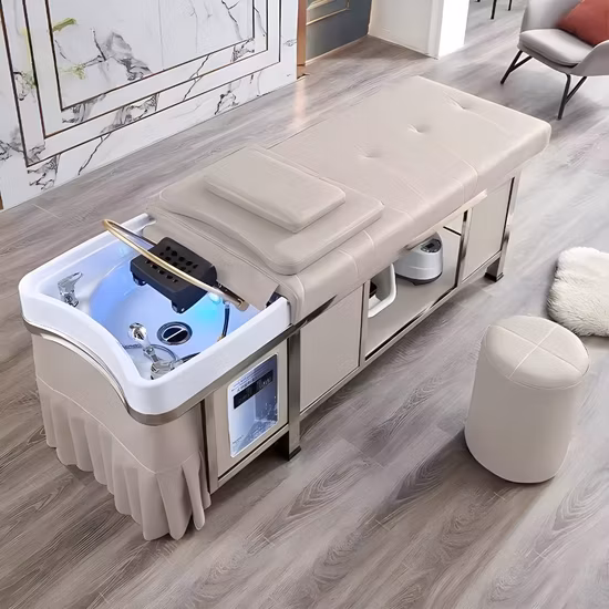 Разнообразие методов массажа Электрическое интеллектуальное массажное кресло для всего тела Модернизация рамы с нулевой гравитацией Красота Парикмахерская Массажная кровать с шампунем